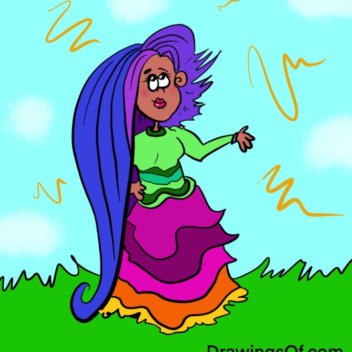Purple Hair cartoon person