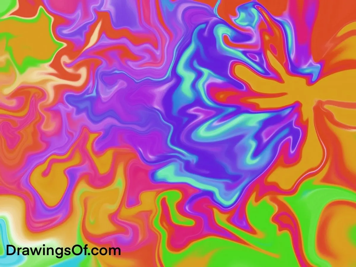 Magical swirls using Procreate ipad drawing app for marbling effect with liquify