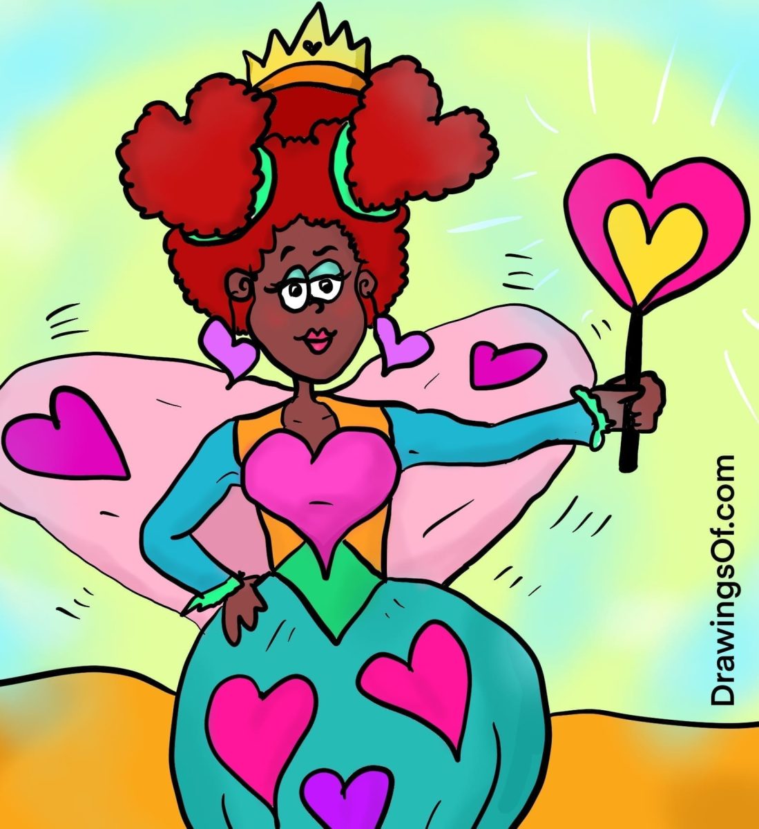 Queen of hearts drawing