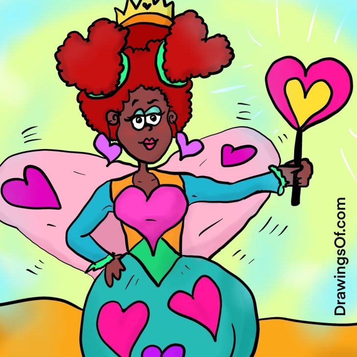 Queen of hearts drawing