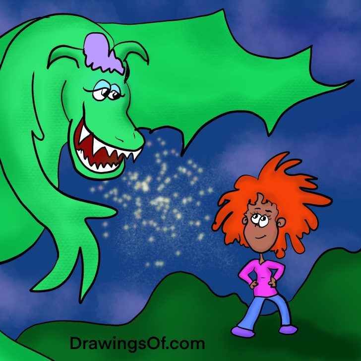 Cartoon dragon story