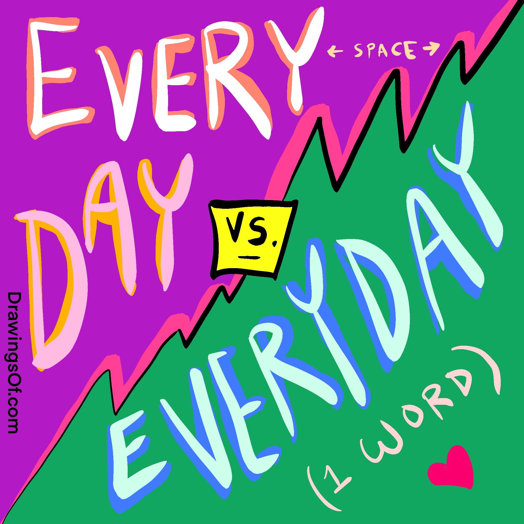 Everyday vs. Every Day: One Word or Two? - Drawings Of...