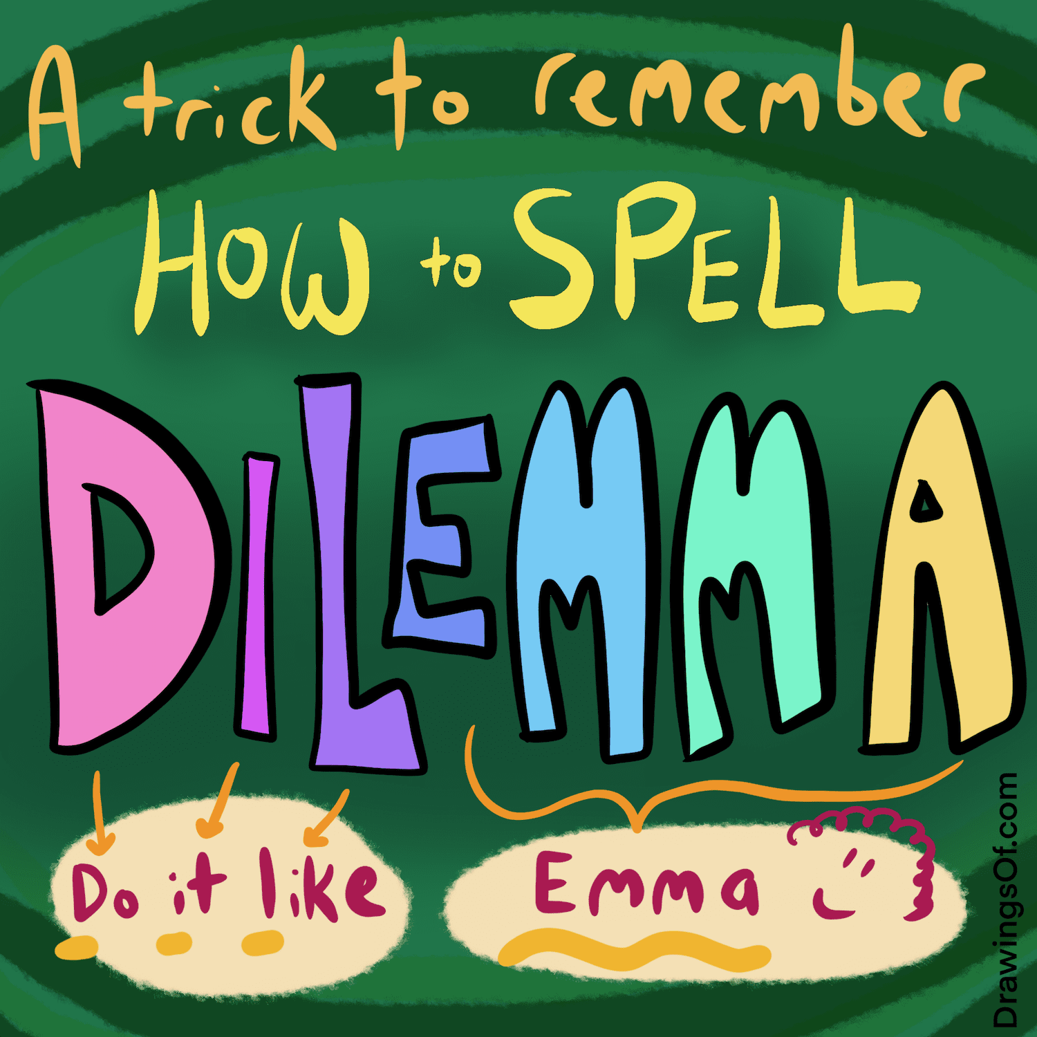 how-to-spell-dilemma-a-trick-to-remember-drawings-of