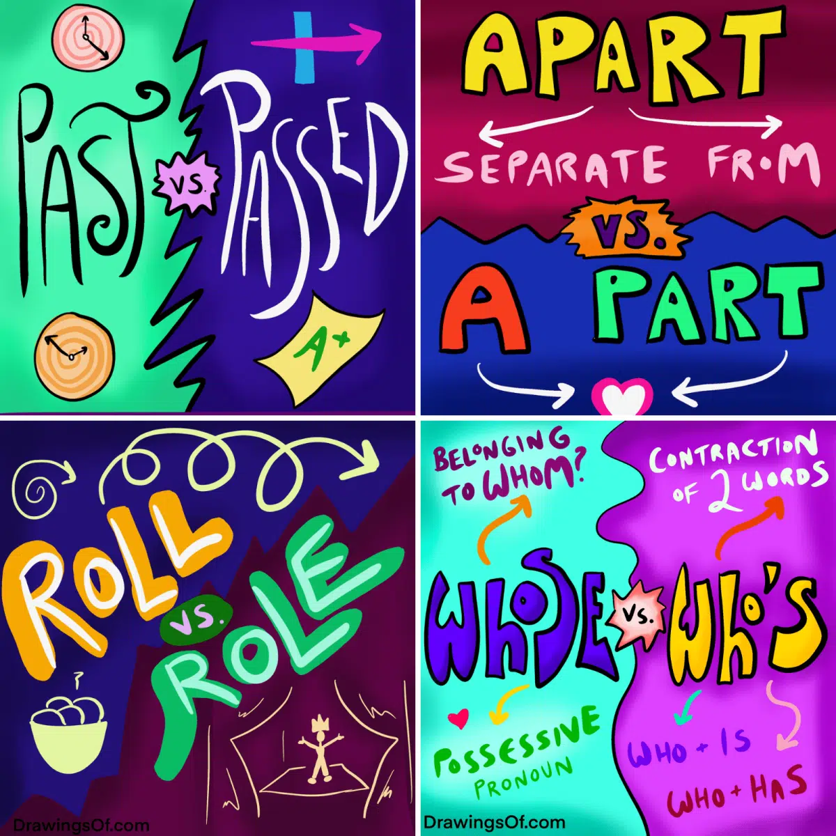Homophones list