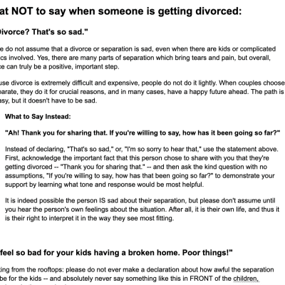 Divorce: What to say