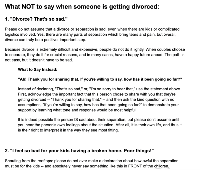 Divorce: What to say