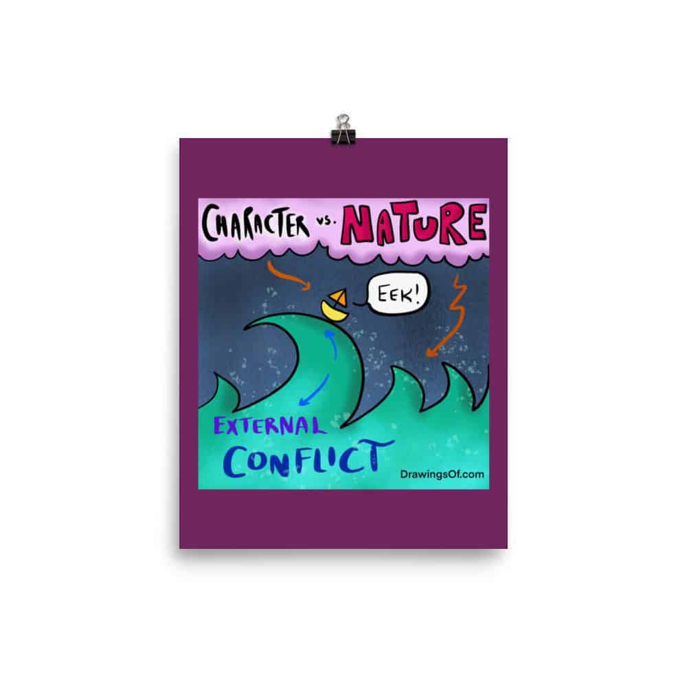 conflict-poster-character-vs-nature-drawings-of