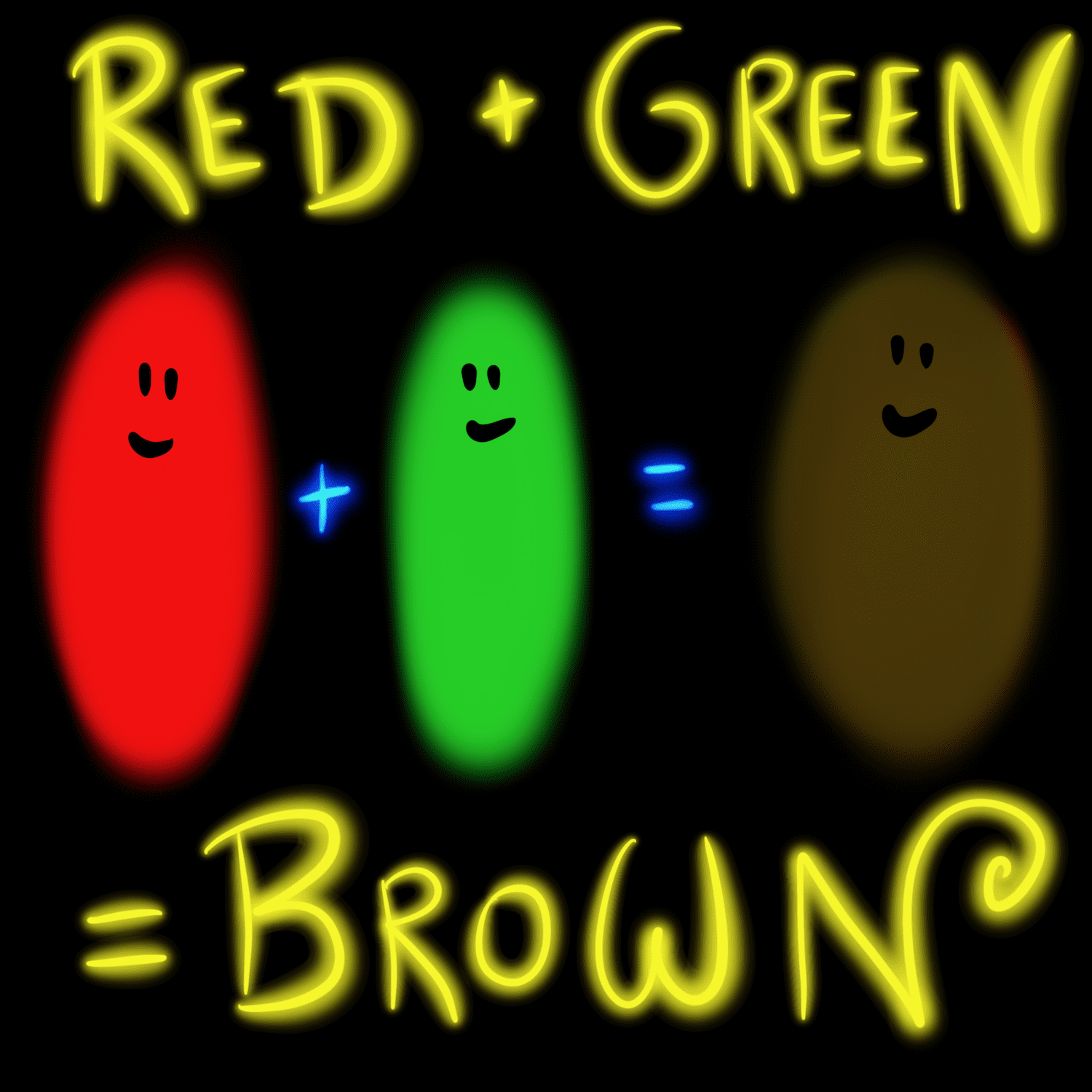 What does red and green make?