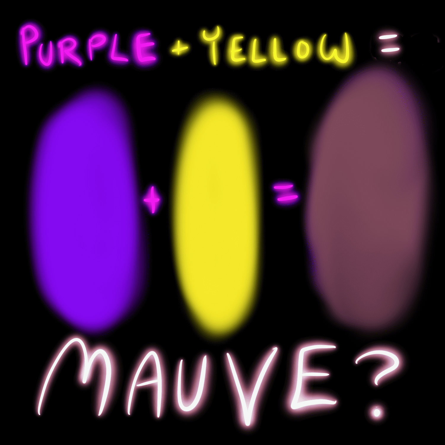 What do yellow and purple make?