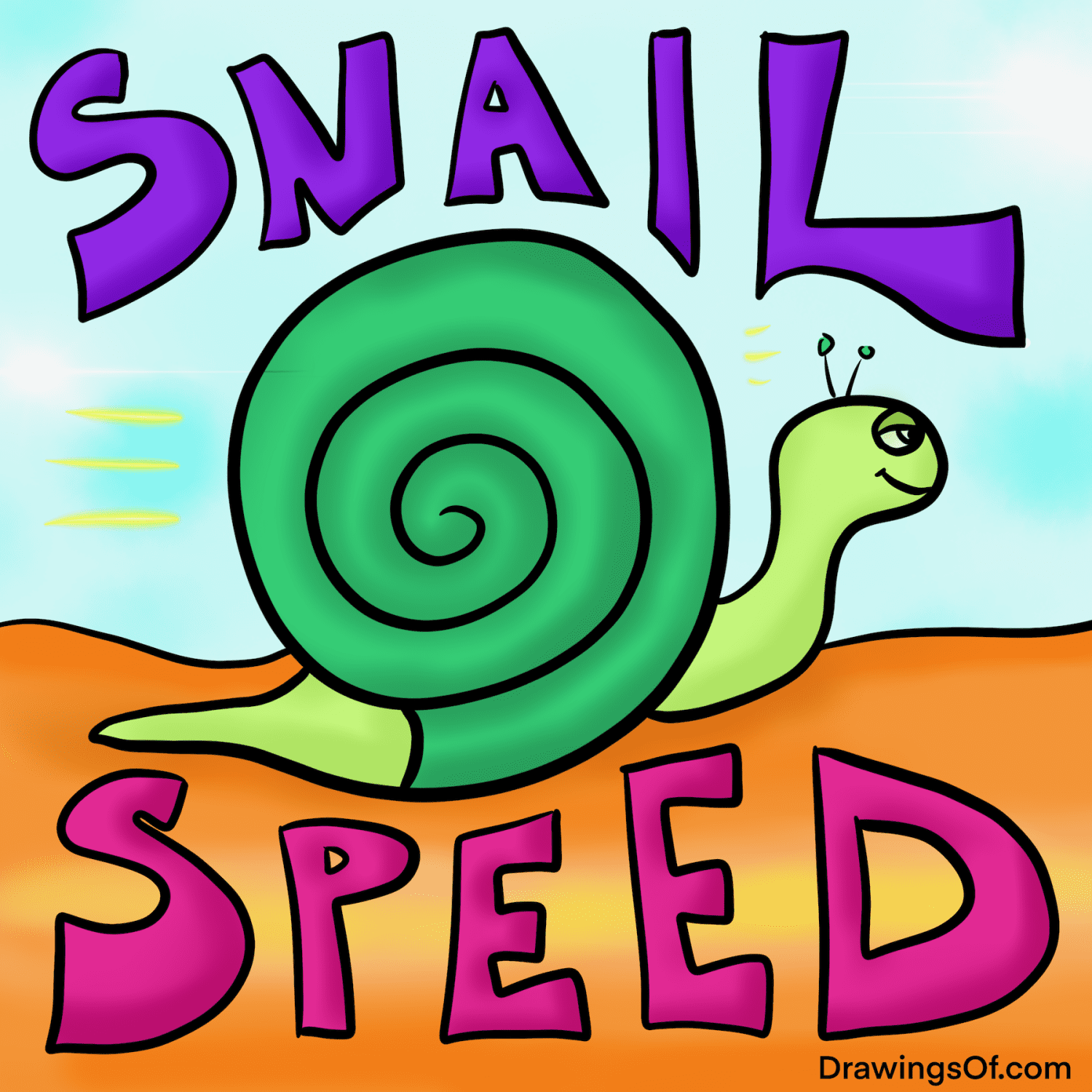 Cute Snail Drawing: Easy Cartoon Art - Drawings Of...