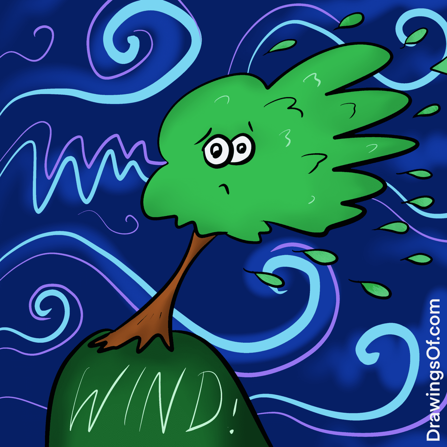 Windy Tree Drawing