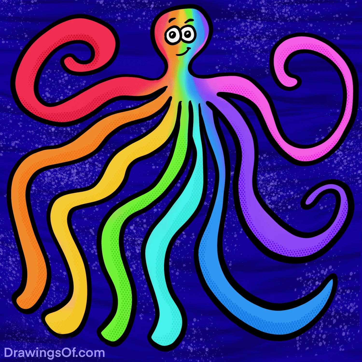 Rainbow octopus art