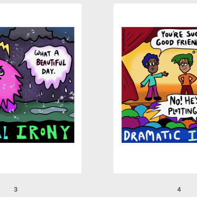 Pages 3 and 4 of these irony printable posters.