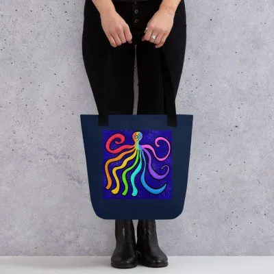 Rainbow Octopus Tote Bag