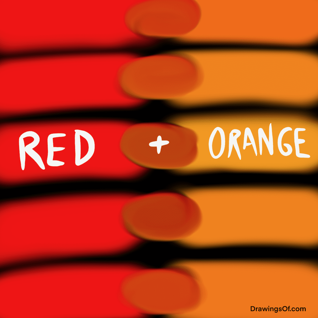 What do red and orange make color mixing drawings of 