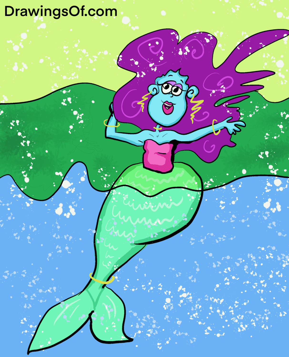 A quick and simple drawing of a mermaid tail.