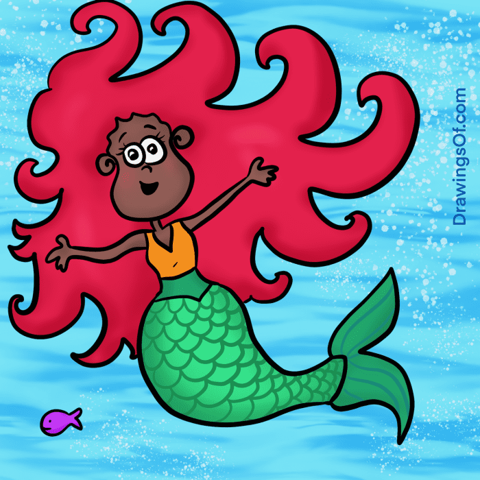Mermaid Tail Drawing: Easy Cute Instructions Drawings Of
