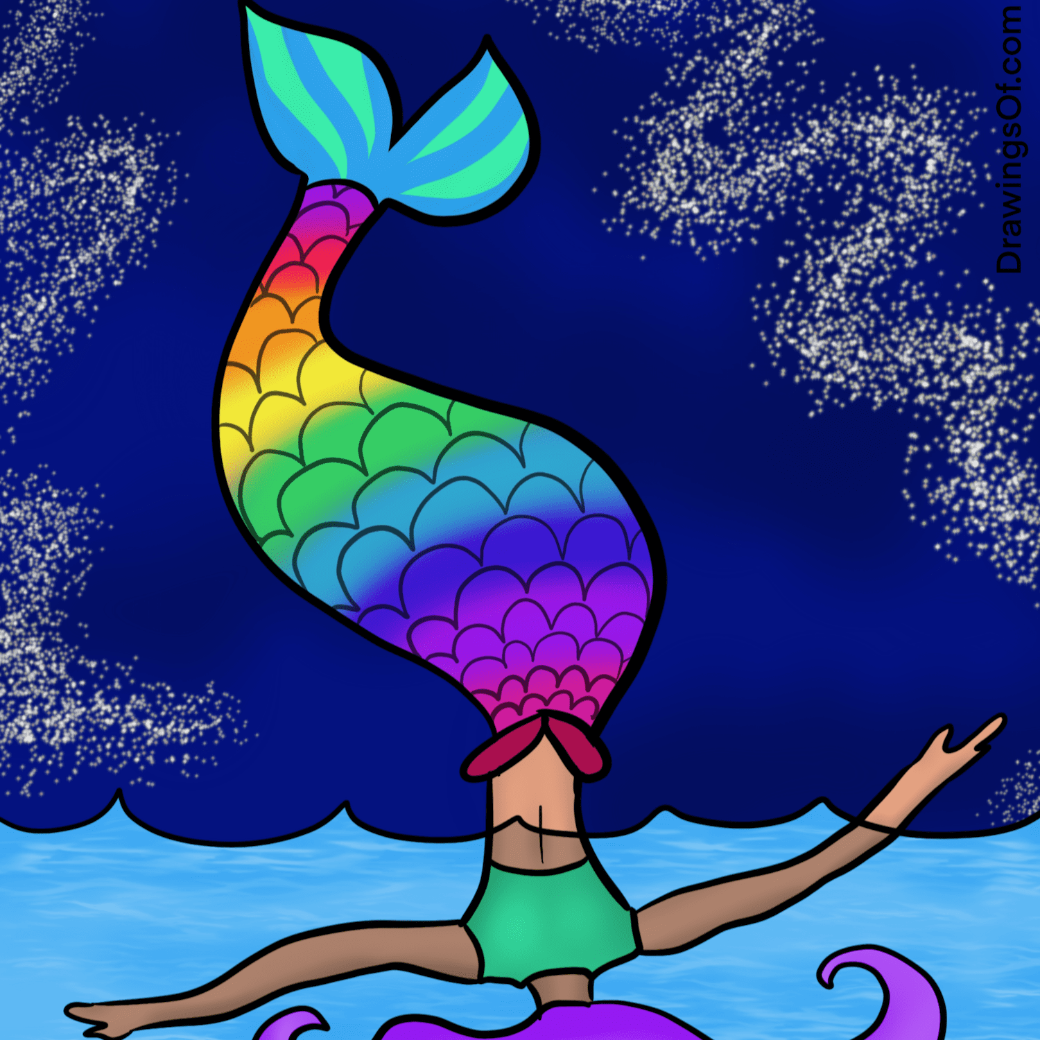 Mermaid tail drawing tutorial