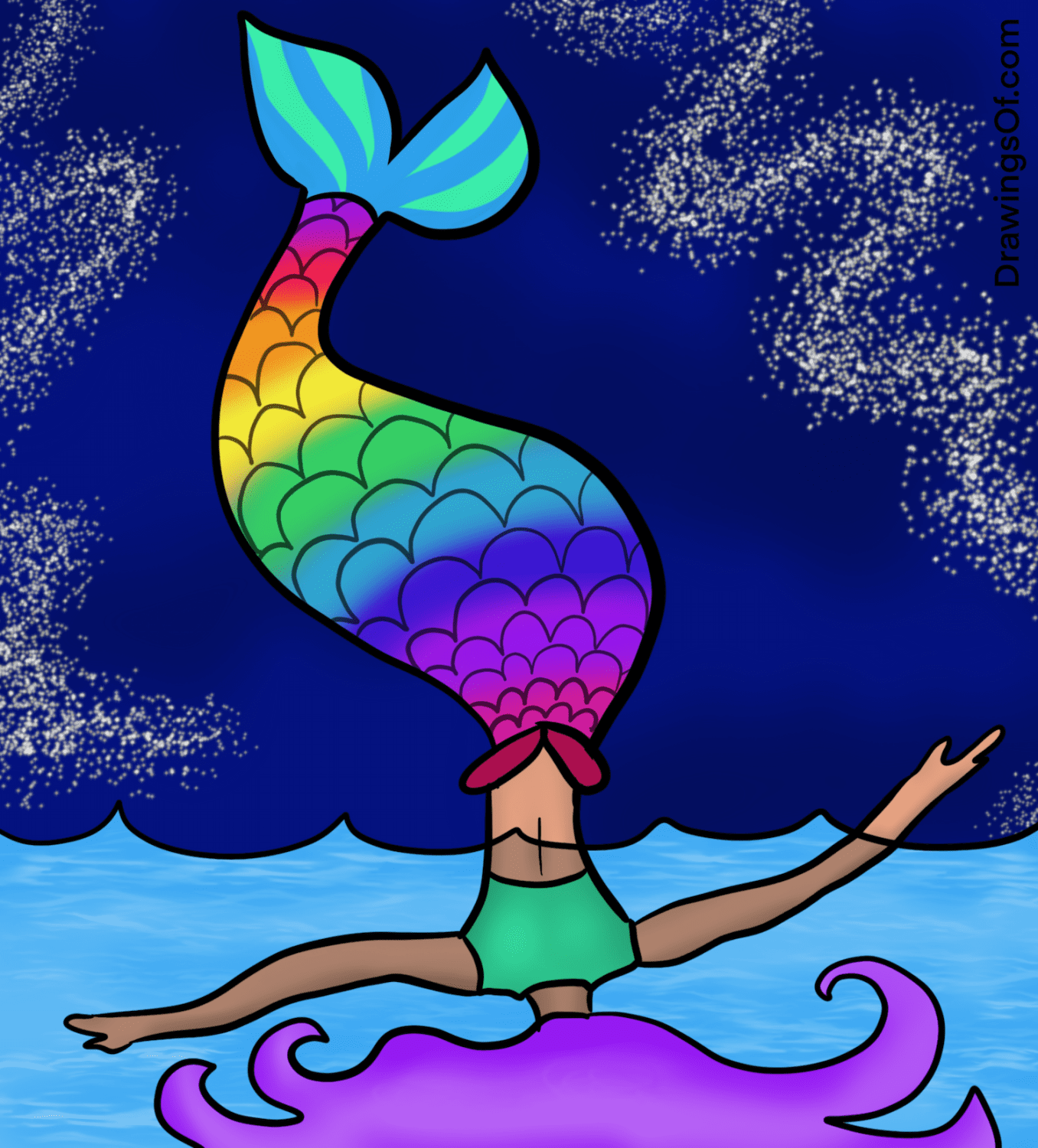 Mermaid tail drawing