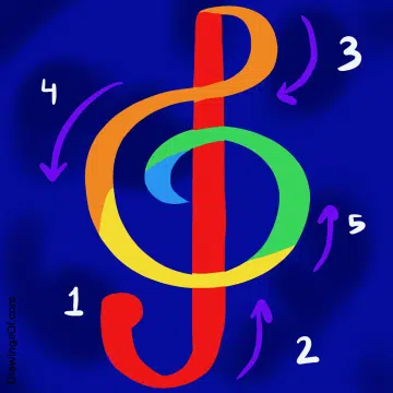 How to draw a treble clef.