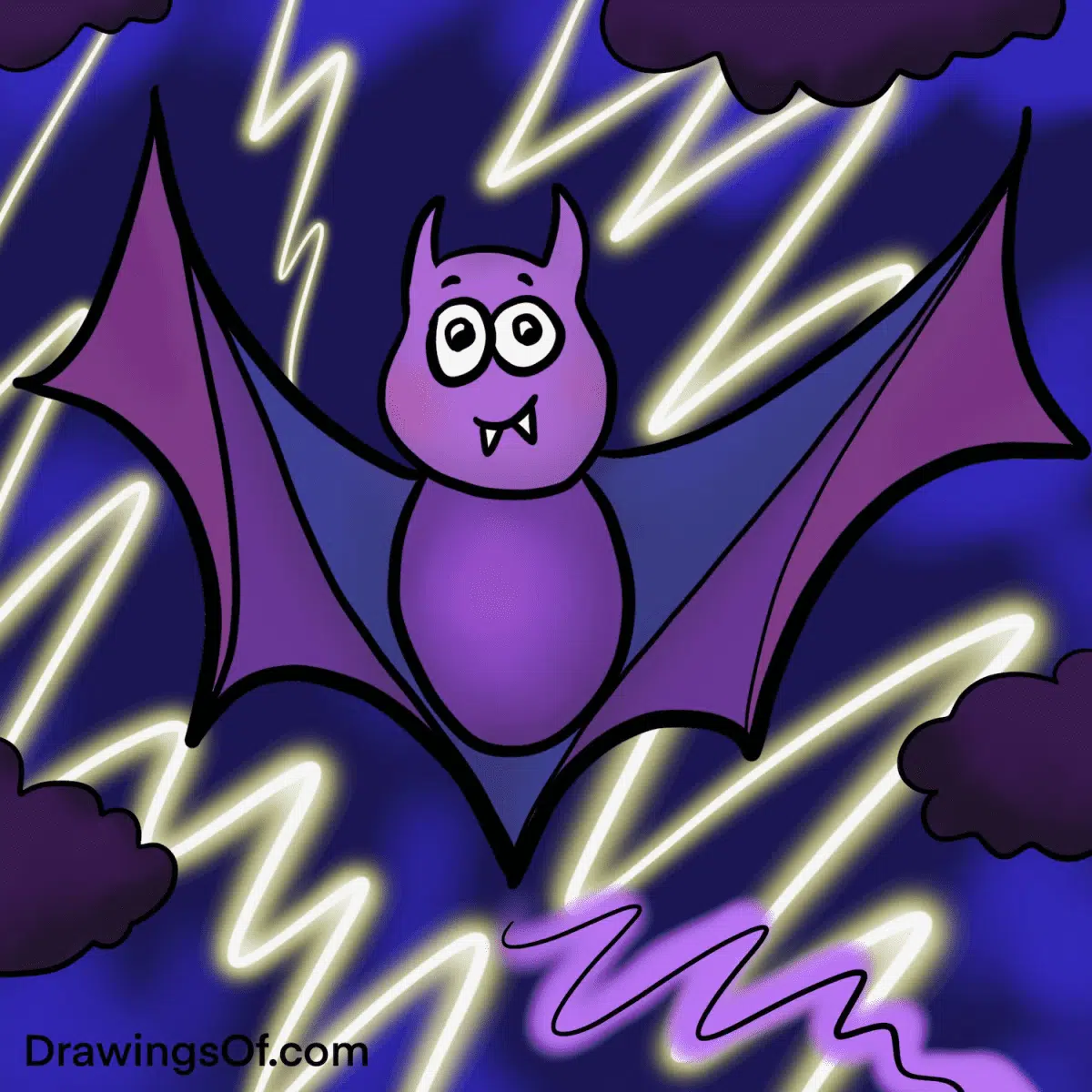 cute bat drawing