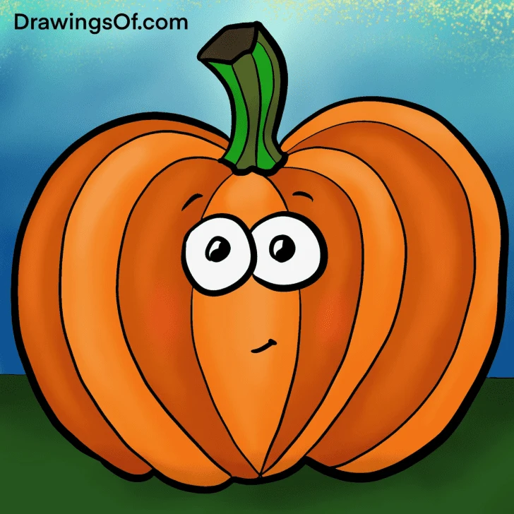 Pumpkin drawing: Easy steps to make a cute cartoon!