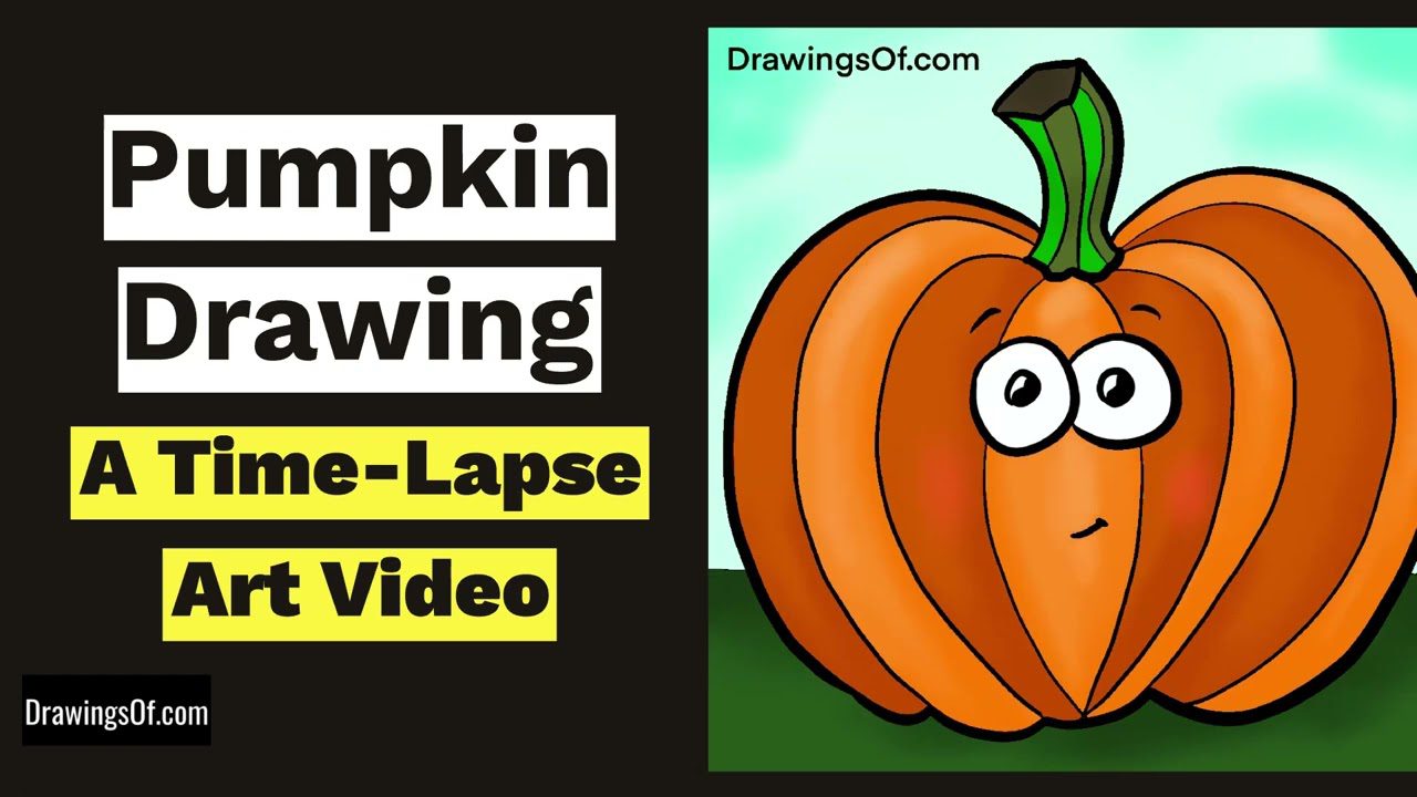 How To Draw a Halloween Pumpkin – Emily Drawing