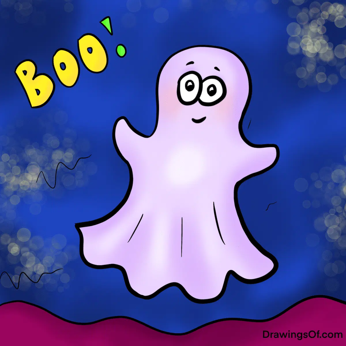 Cute Ghost Drawing Easy Instructions Drawings Of...