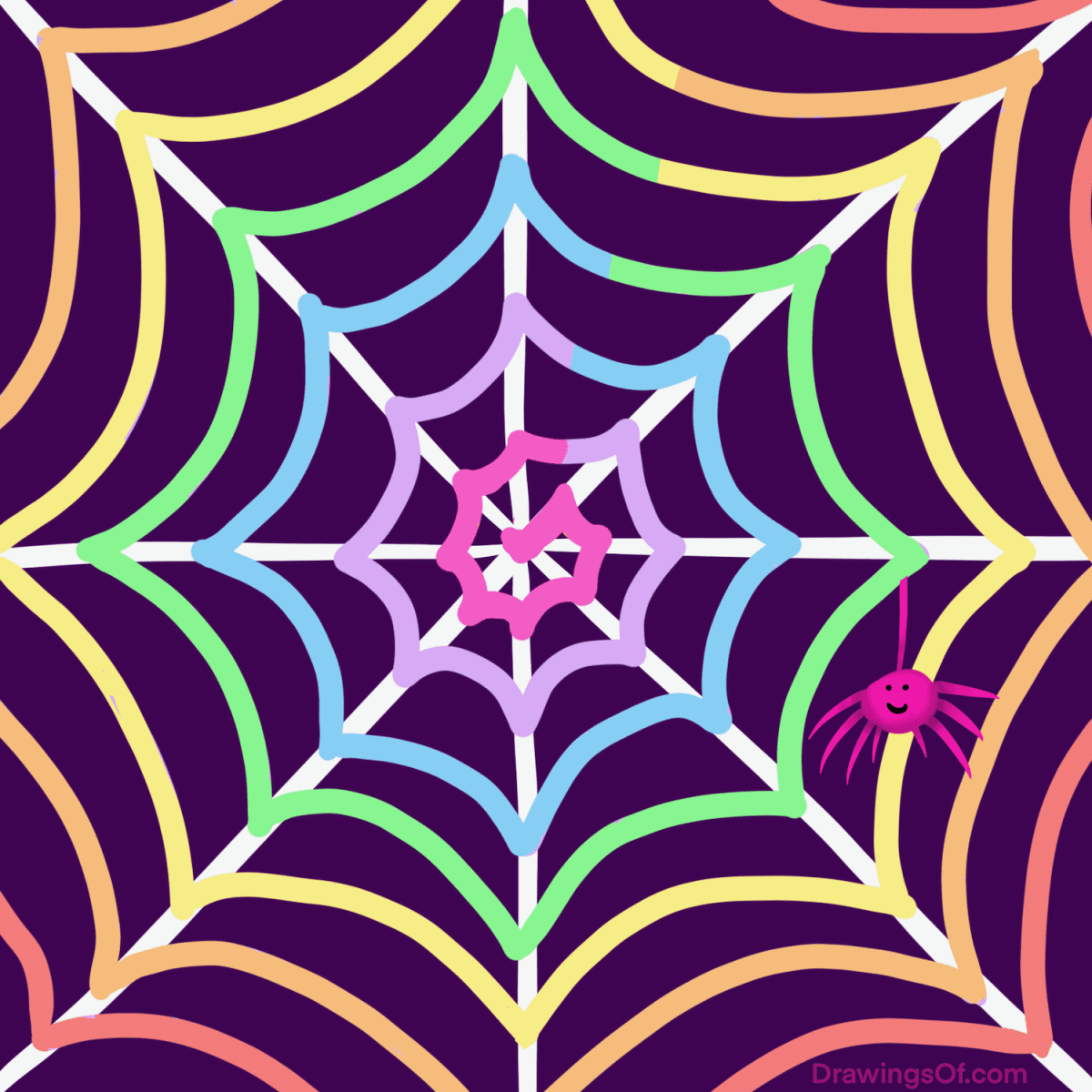 How to draw a spider web