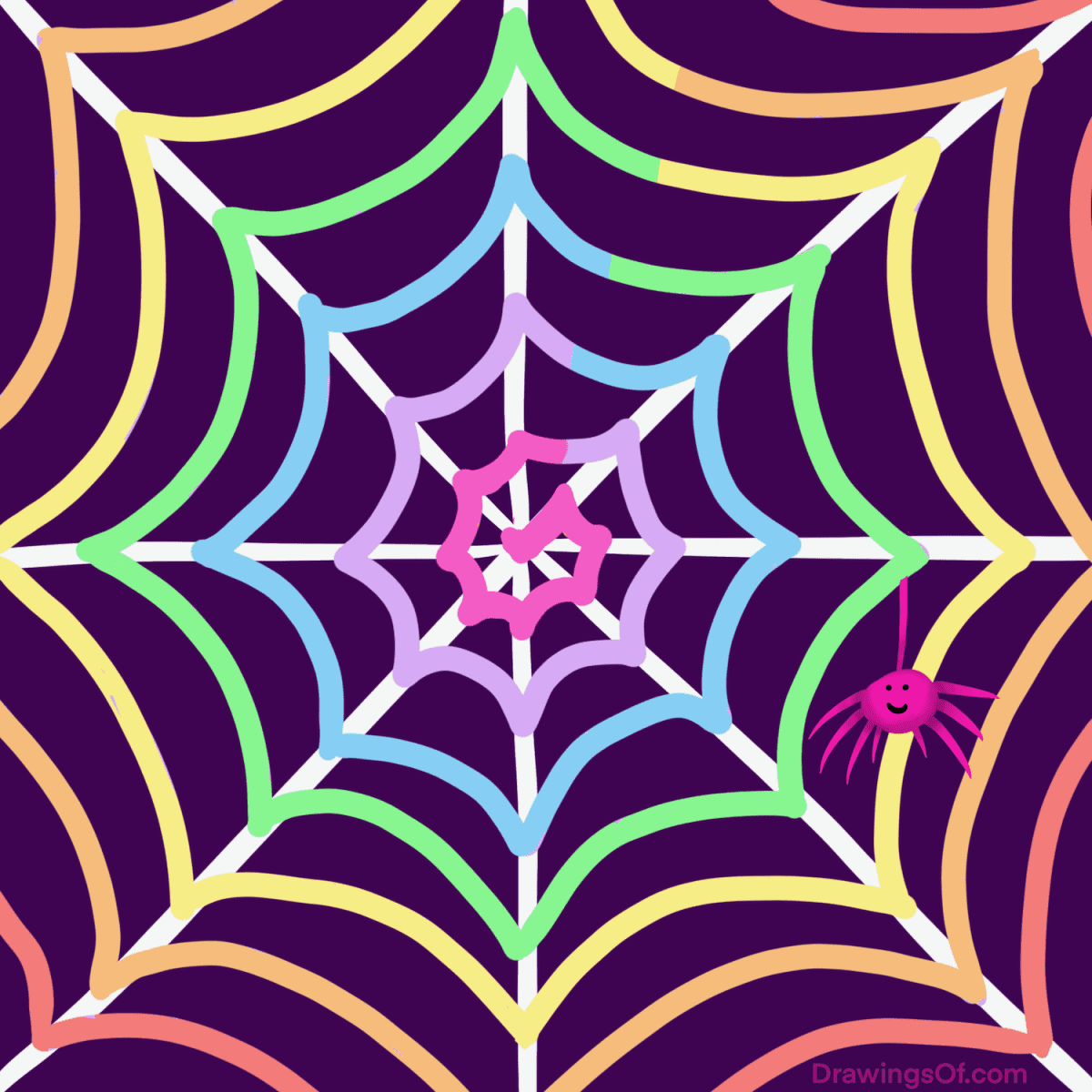 How to draw a spider web