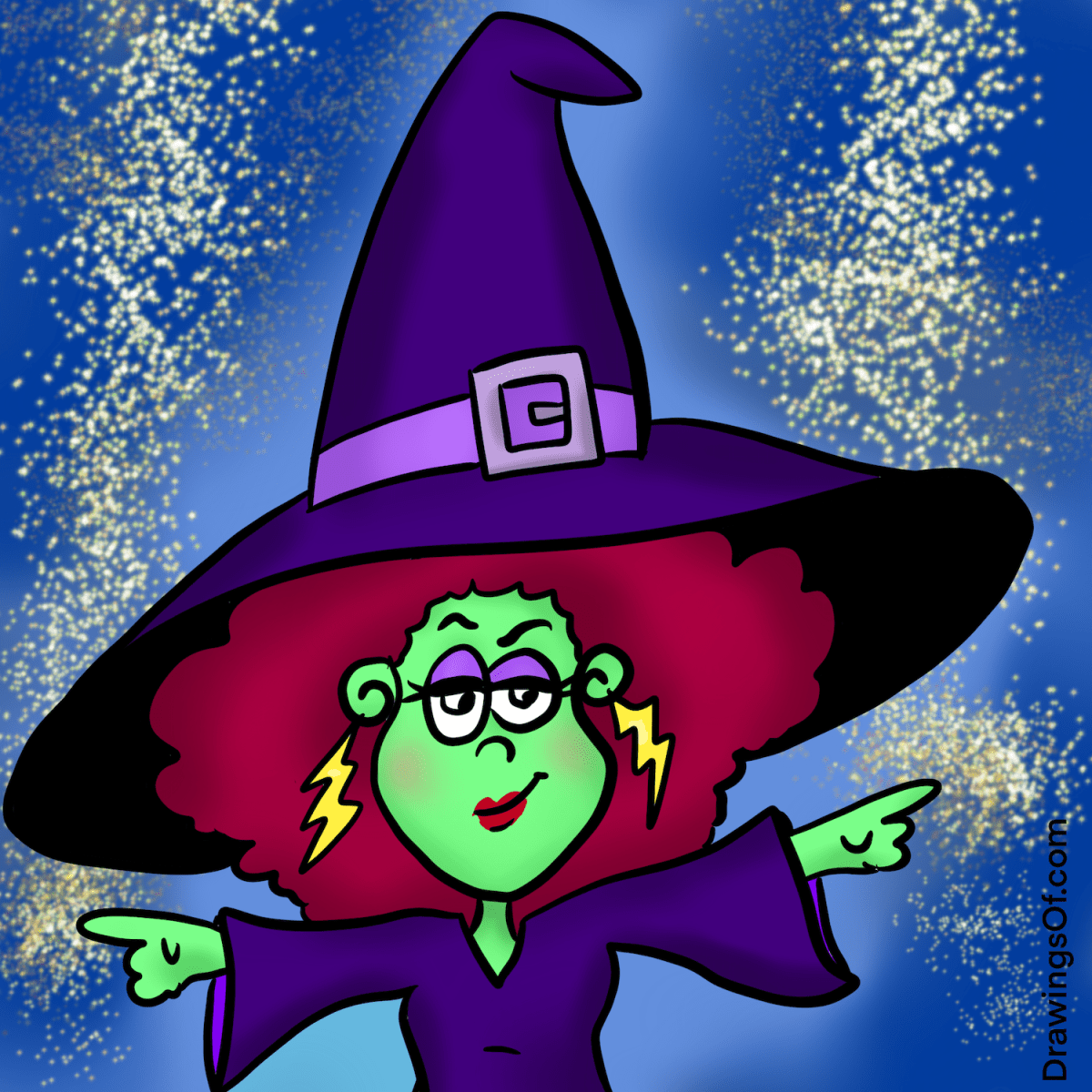 halloween witch drawing