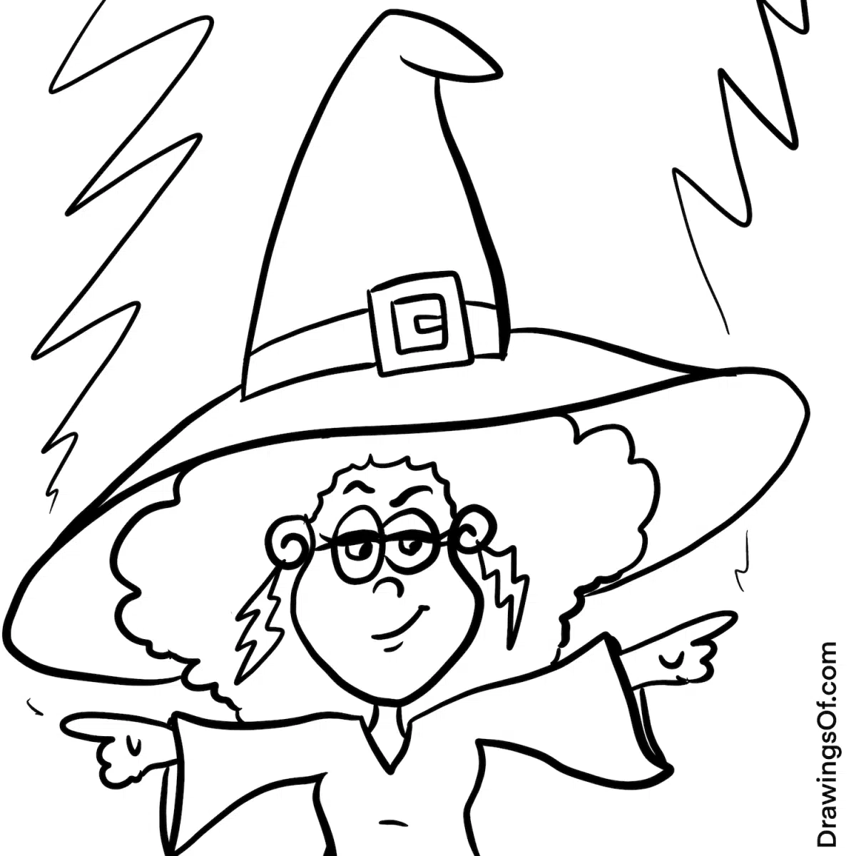 simple witch drawing