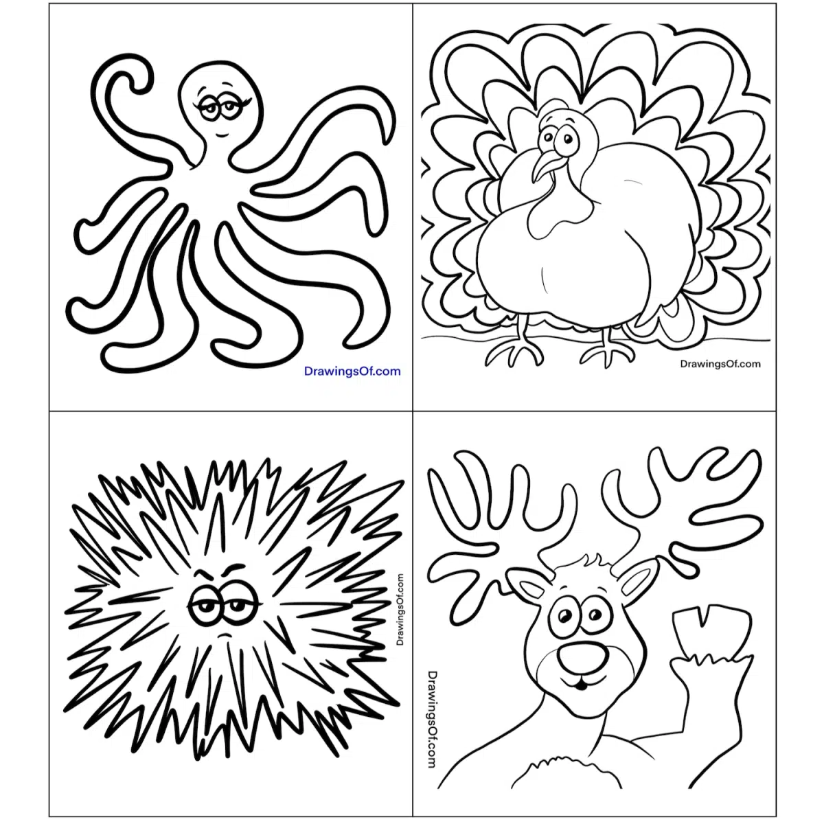 Printable coloring sheets of animals!