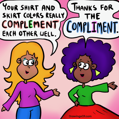 Compliment vs. Complement: the Difference, Illustrated - Drawings Of...