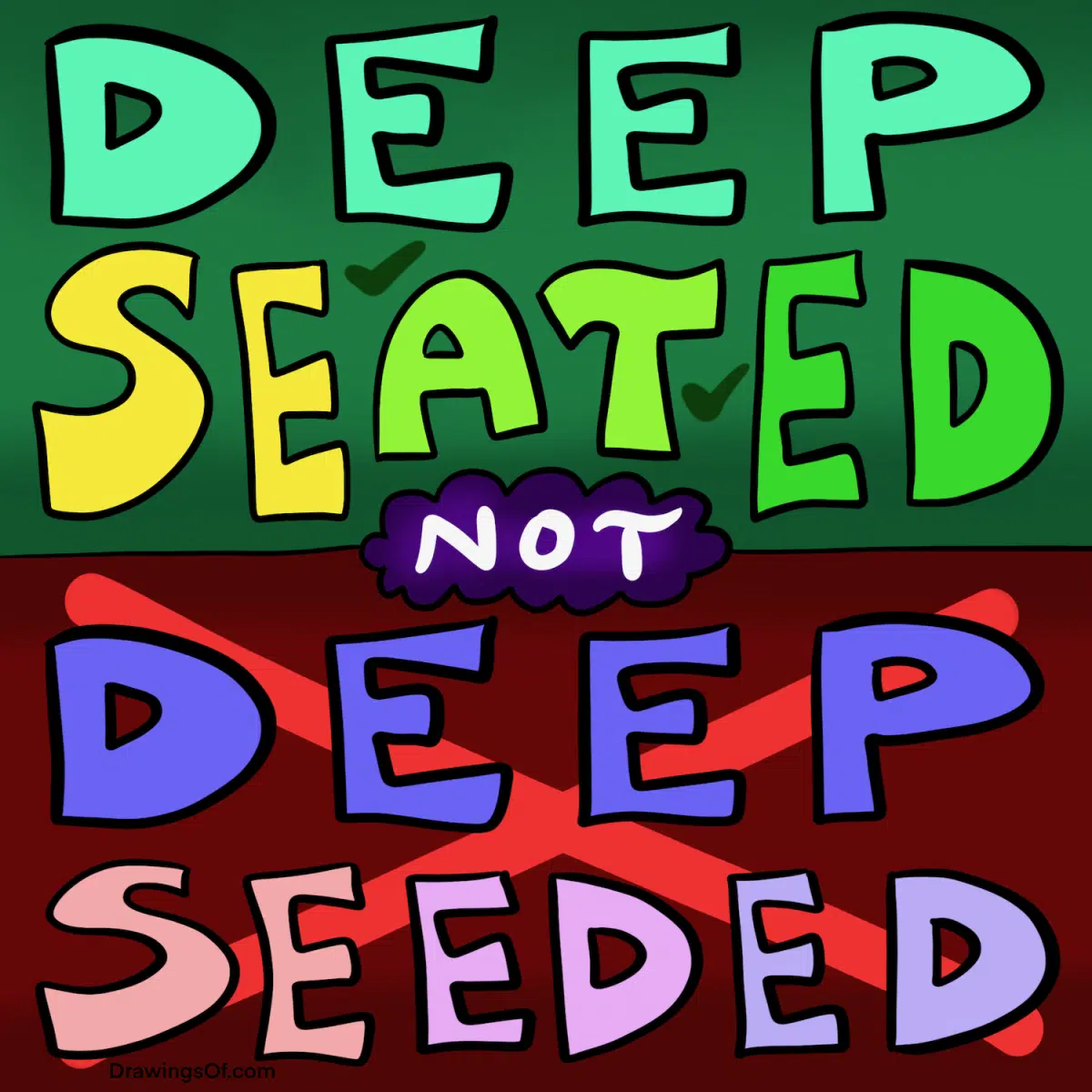 Deep seated or deep seeded