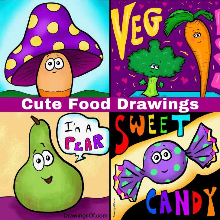 Cute food drawings
