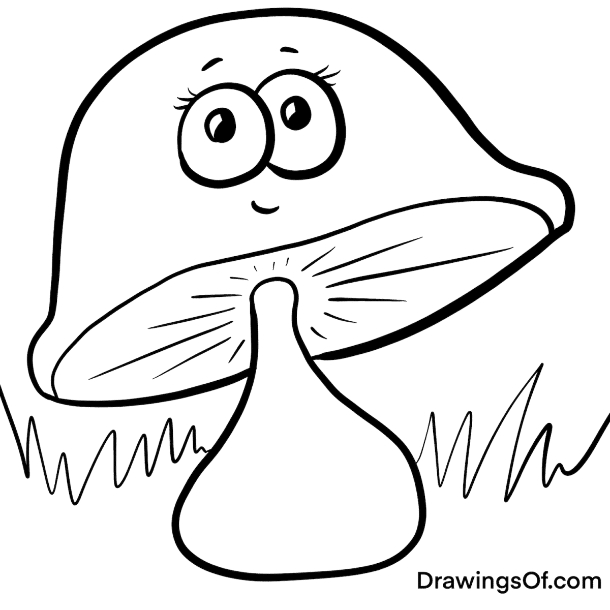 How to draw a mushroom