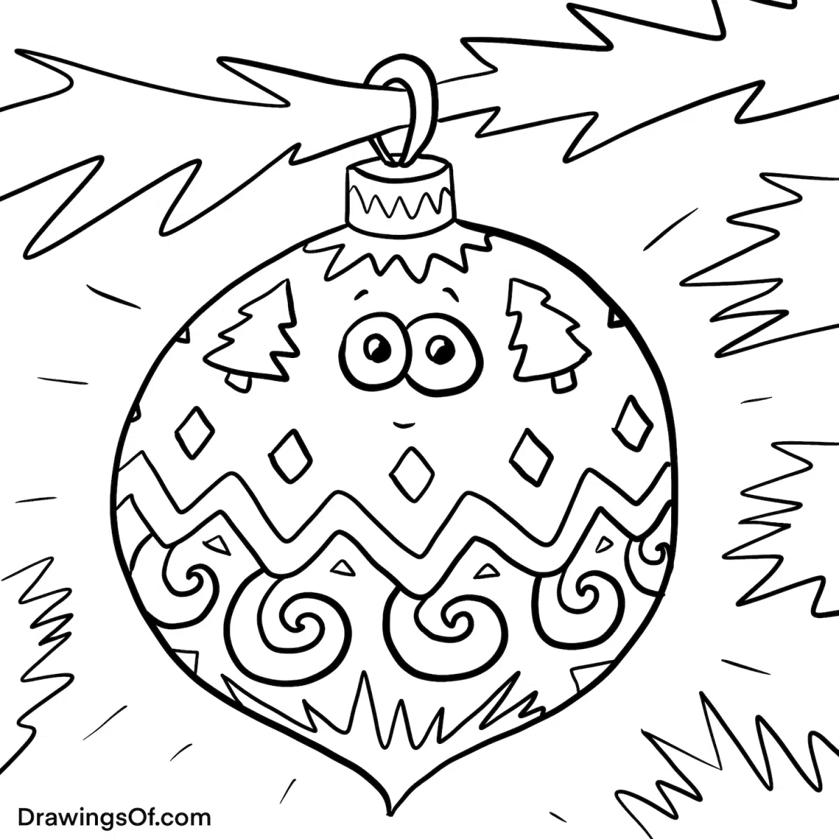 Drawing of a Christmas ornament