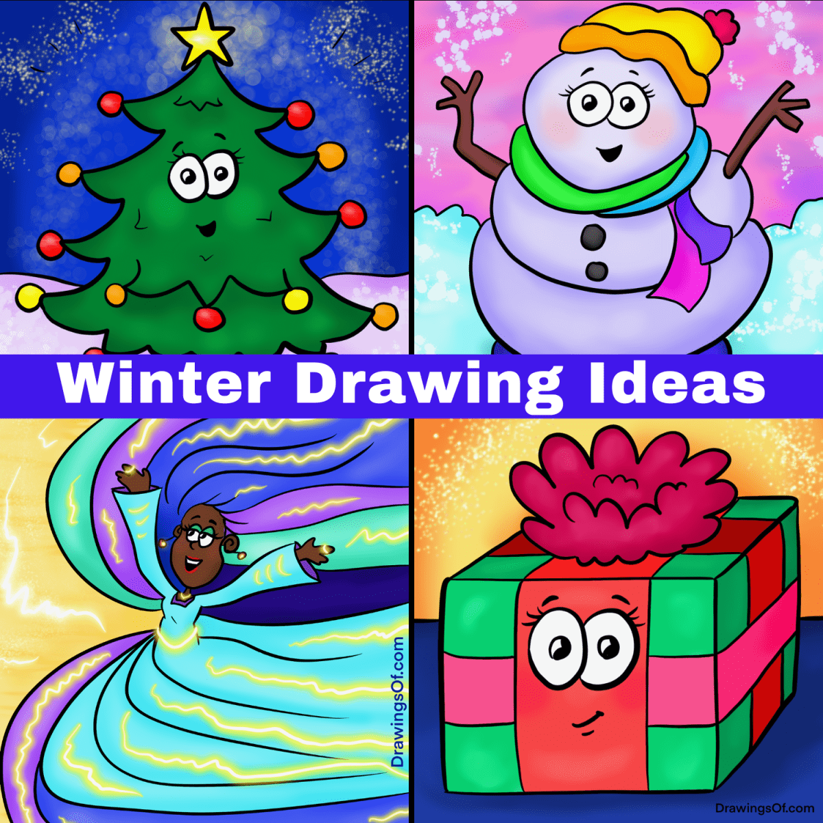 Winter Drawing Ideas: Easy, Cute Instructions - Drawings Of...-saigonsouth.com.vn