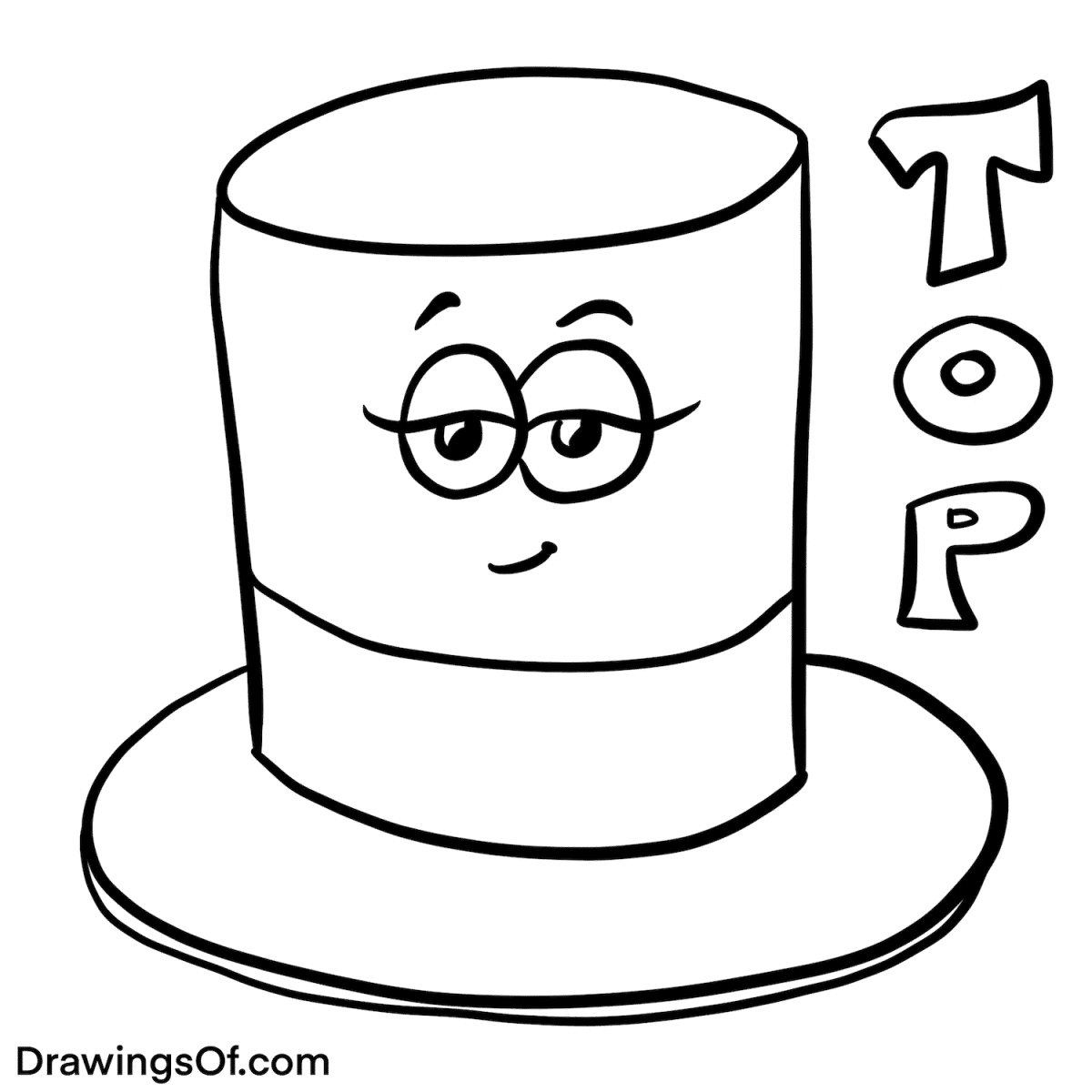 Top Hat Drawing Easy Cartoon Instructions Drawings Of