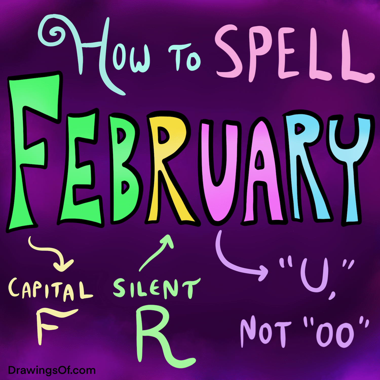 Spell February or Febuary? A Fun Lesson! Drawings Of...