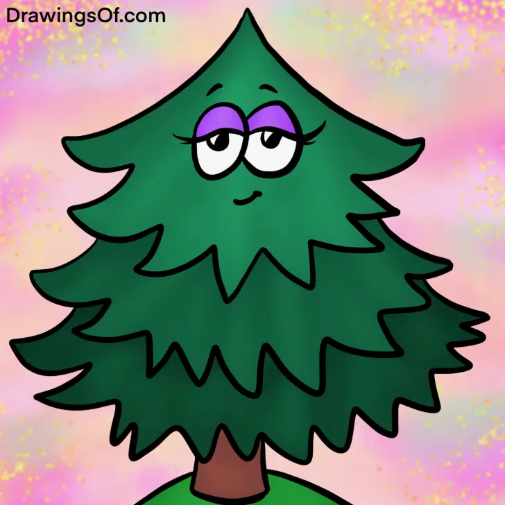 Pine tree drawing