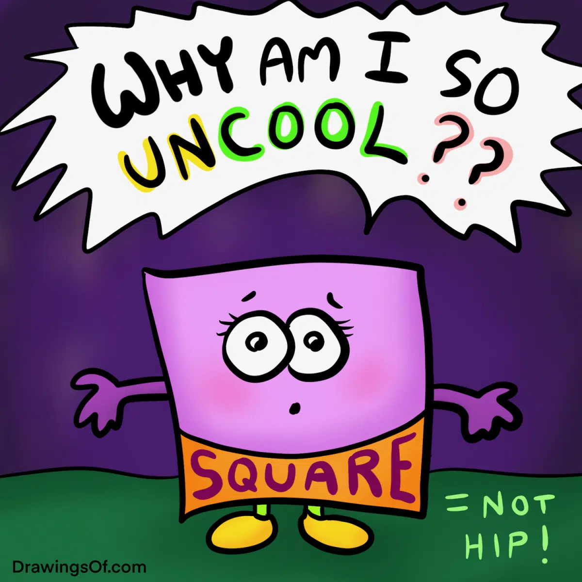 The meaning of "square" in "Be there or be square!"