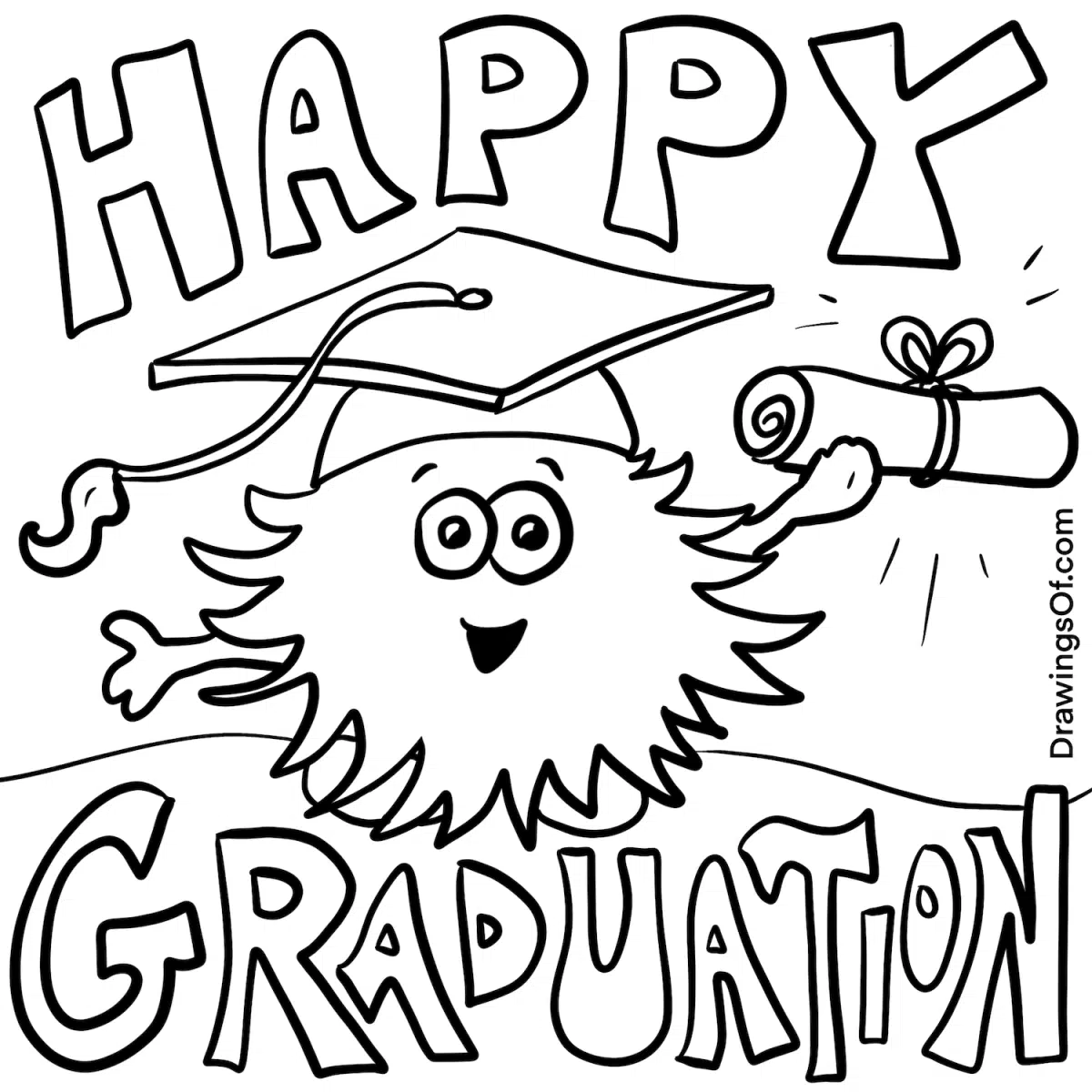 Free Printable Graduation Coloring - Grad 1200x1200 .webp
